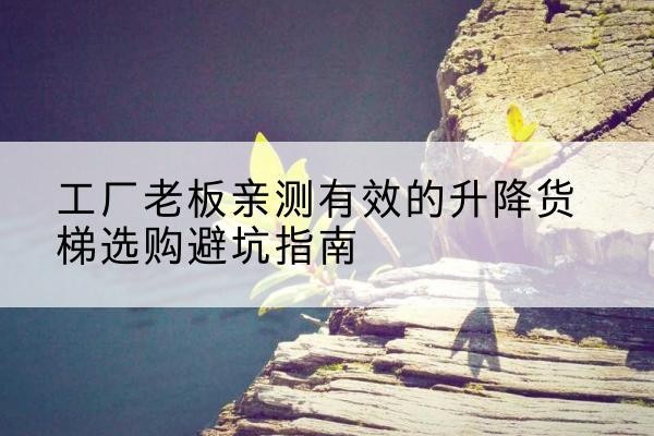 清徐升降货梯怎么选-工厂老板亲测有效的升降货梯选购避坑指南